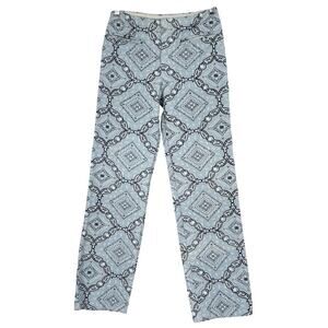 Holiday by Emma Mulholland Kokomo Denim Pants Blue Bandana Print Straight Sz XS